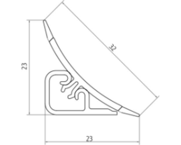 Плинтус LB-23, L=3000мм, черный матовый